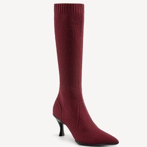 Elegant Burgundy Knee-High Women's Boots